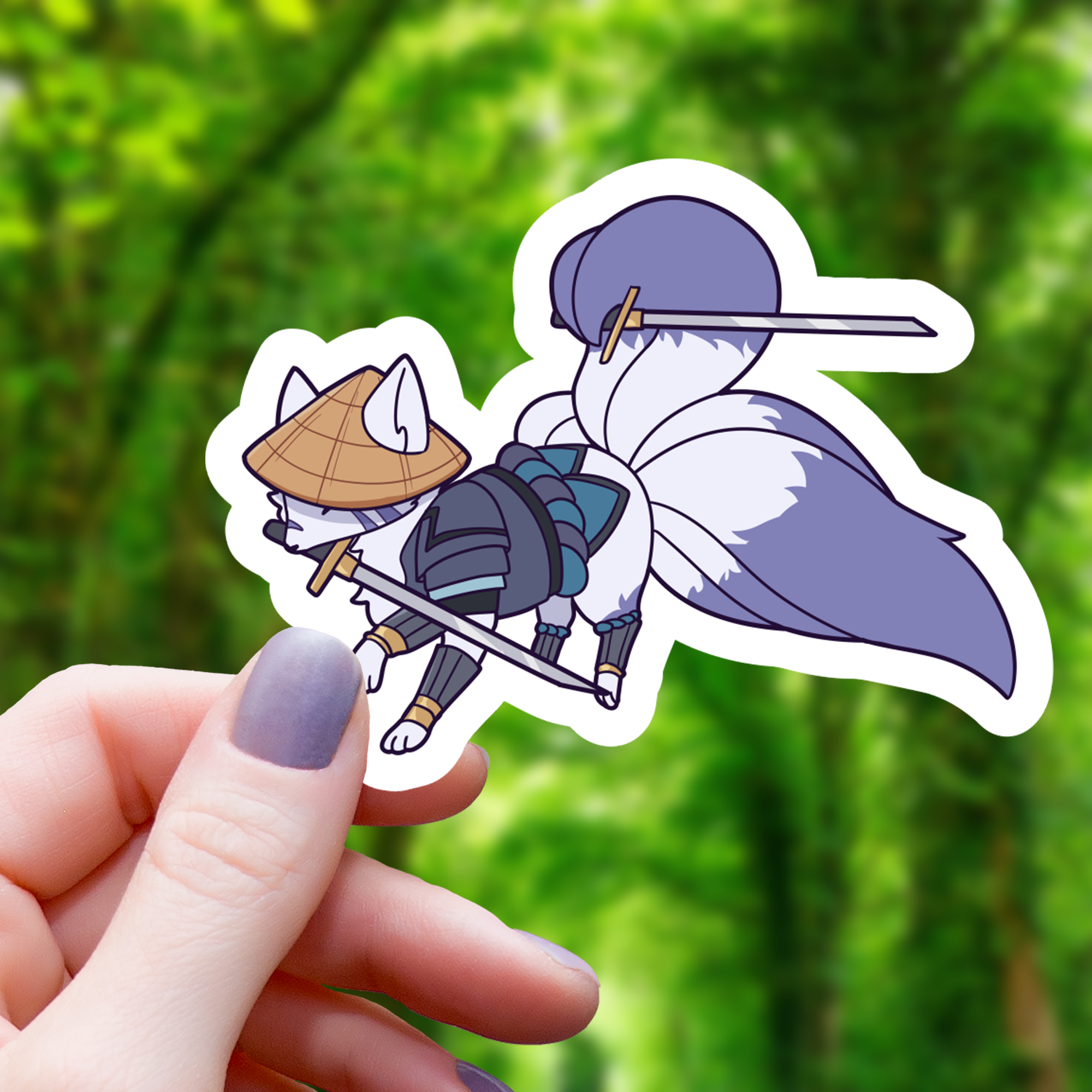 Samurai Kitsune RPG Inspired Sticker - 3