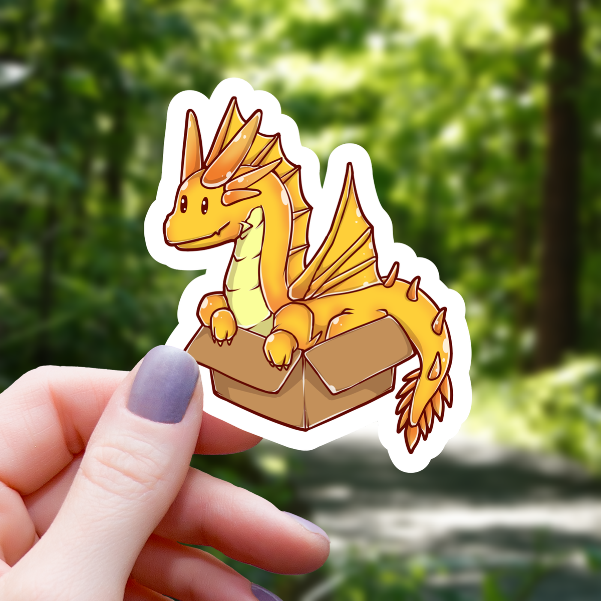 Gold Dragon In a Box Sticker - 3
