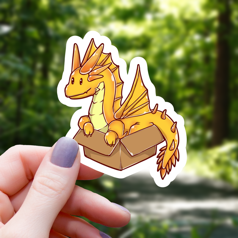 Gold Dragon In a Box Sticker - 3
